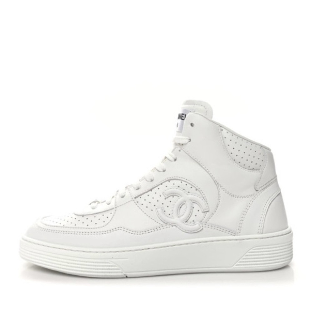 Chanel  23 CC White High-Top Sneakers